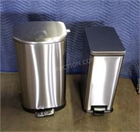 2 NEW Stainless Steel Trash Cans