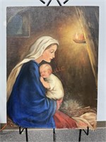 Vintage ‘Mother and Child’ Canvas Artwork