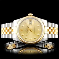 Rolex DateJust YG/SS Diamond 36mm Wristwatch