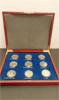 A Tribute to America. Set of 9 Replica gold coins