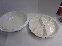 Ironstone bowl & chip / dip set