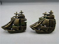 Unique brass sailing ship cufflinks!