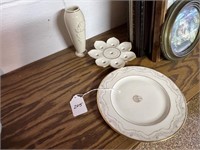 Lenox Plate, Vase and Candle Holder