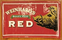* Vintage Weinhard's Boars Head Red Beer Banner
