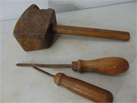 Very Old Wood Mallet and More
