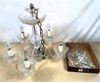 antique chandelier & prisms