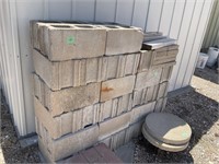 Concrete blocks Aprx 36 and 11 flat bricks