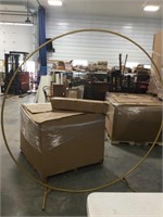 Gold backdrop circle balloon arch stand