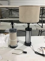 Set of  2 lamps with shades 24in high