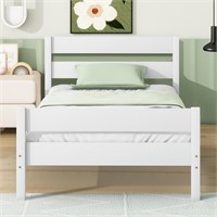 N9617  PAPROOS Twin Wood Platform Bed White