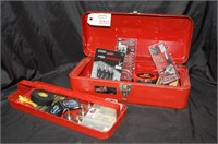 Tool Box W/ Plug Cutter, Exacto Knife, Line Levels