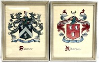 2pc Hand Painted Family Crest Art