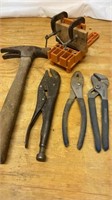 Hammer, pliers, doweling jig