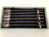 Sterling Silver Japanese Iced Tea Straw Spoons w/