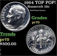 Proof 1964 Roosevelt Dime TOP POP! 10c Graded pr70