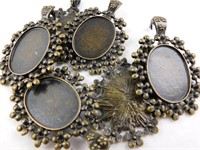 bronze oval pendants