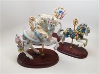 Three Model Carousel Horses