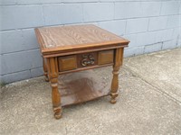 Solid Wood Side Table with Drawer