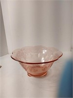 Pink Depression Footed Bowl  Flowers/Urns U16A