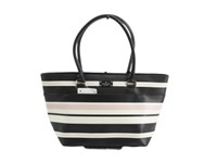 Kate Spade Black & White Striped Tote Bag