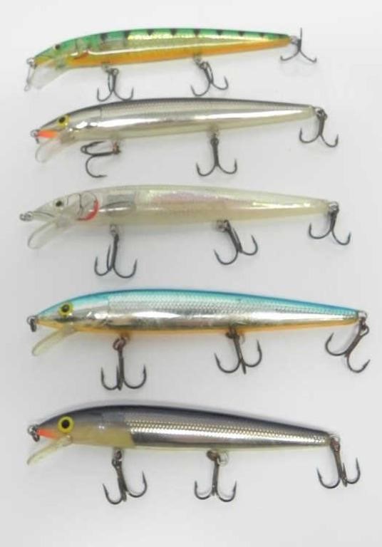 2 RAPALA TREBLE HOOK RATTLE LURES - APPROX 5-5.5"