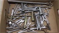 ASSORTED BOX WRENCHES & DRILL BITS