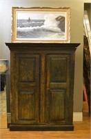 Canadiana blue painted armoire
