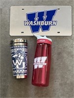 Washburn university tag and waterbottles