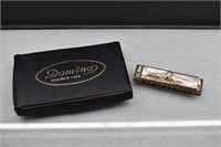 Vintage Hohner Harmonica & Dominoes Set