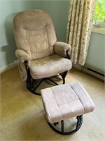 Upholstered Rocker Armchair w/ Footstool