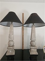 pair of heavy plaster lamps