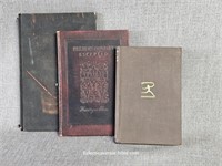 Antique Book Lot 3pc Hard Cover
