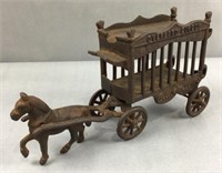 Cast iron horse drawn circus cart