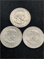 Lot of Three Susan B. Anthony Coins