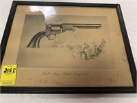 Colt Navy Model .36 cal 1851 Framed