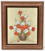 Orange & White Roses by English Original Painting