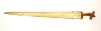 Antique Inuit Whale Bone Sword W/ Wood Handle.