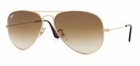 Ray Ban Sunglasses-3026 Aviators - Gold / Brn