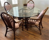 67 - GLASS TOP TABLE W/ 4 CHAIRS