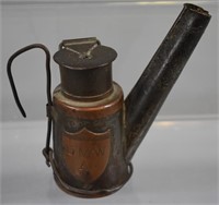 Oil Wick Miners Headlamp Tin & Copper "AMW A" Fede