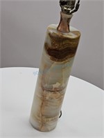 Heavy Onyx Marble Cylinder Table Lamp