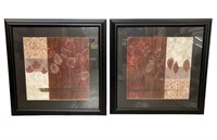 Two Brown and Burgundy Wall Hanging Decor