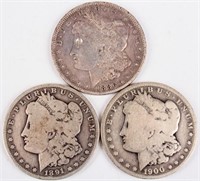 Coin 3  Morgan Dollars 1886-O, 1891-O & 190O-O