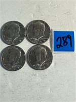 4 Kennedy Half Dollar Clad see pictures for dates