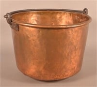 Early 19th Century Copper Apple Butter Kettle.