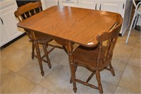 Vintage Drop Leaf Table with (2) Matching Chairs