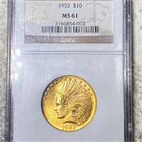1932 $10 Gold Eagle NGC - MS61