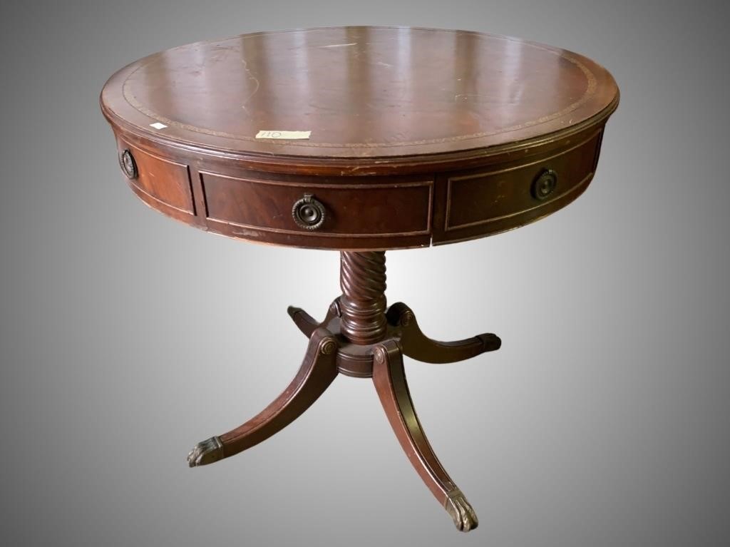 Antique accent table 30" diameter, 27" tall  has 1