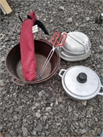 Cast Iron Pot and Camping Utensils Pans