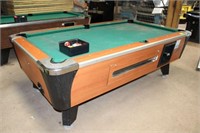 Dynamo Pool Table, Approx. 7'L, Coin Operated